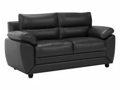 Vente-unique Sofá 3 + 2 plazas de piel sintética en color MANOA Negro Online