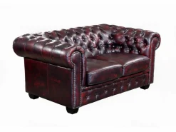 LINEA SOFA Conjunto Sofá Y Sillón|Sofá 3+2+1 chesterfield 100% piel color cereza BRENTON