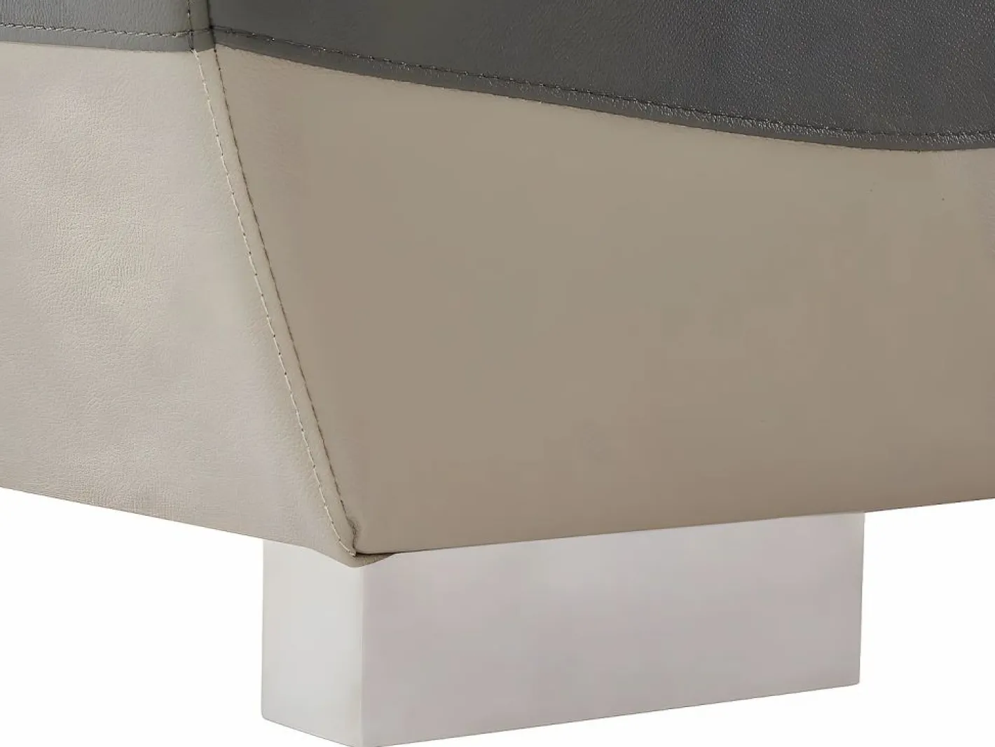 Vente-unique Conjunto Sofás|Sofá 3+2 piel de becerro color antracita y gris FRANCESCA