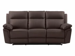Vente-unique Sofá Relax|Sofá 3 pl relax: manual de piel de búfalo marrón PAKITA