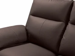 Vente-unique Sofá Relax|Sofá 3 pl relax: manual de piel de búfalo marrón PAKITA