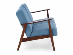 MSO Sofá 2 plazas - estilo retro - tela - Franky Azul Clearance