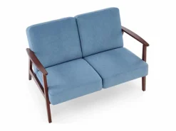MSO Sofá 2 plazas - estilo retro - tela - Franky Azul Clearance