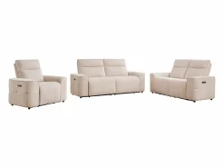 Sofá 3 plazas, 2 plazas y sillón relax eléctrico en chenilla SCAMOCO^Vente-unique