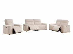 Sofá 3 plazas, 2 plazas y sillón relax eléctrico en chenilla SCAMOCO^Vente-unique