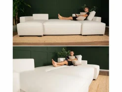 Sofá 5 Plazas - Chaise Longue con Cama Panorámica (317 x 157 x 91 cm) - JORDAN Beige Clearance