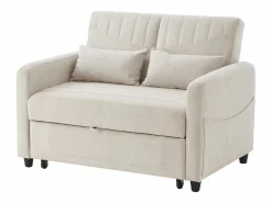 Sofá 2 plazas - Sofá lounge con función extraíble y dos cojines - respaldo regulable - tejido de algodón y lino^ Best