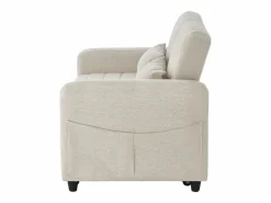 Sofá 2 plazas - Sofá lounge con función extraíble y dos cojines - respaldo regulable - tejido de algodón y lino^ Best