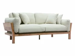 Sofá 3 plazas blanco crema patas madera KYO^Miliboo