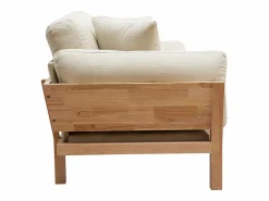 Sofá 3 plazas blanco crema patas madera KYO^Miliboo