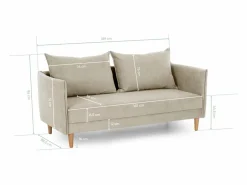 Sofá - 3 Plazas|Sofá De Tela|Sofá 3 Plazas Camel - Tejido de Poliéster (187 x 62 x 93 cm) - MELANIE