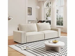 DripeX Sofá Escandinavo|Sofá 3 plazas chenilla - con reposabrazos anchos - 220 x 83 x 88 cm