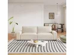 DripeX Sofá Escandinavo|Sofá 3 plazas chenilla - con reposabrazos anchos - 220 x 83 x 88 cm