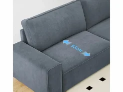 DripeX Sofá 3 plazas chenilla - con reposabrazos anchos - 220 x 83 x 88 cm Gris Sale
