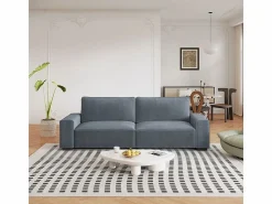 DripeX Sofá 3 plazas chenilla - con reposabrazos anchos - 220 x 83 x 88 cm Gris Sale