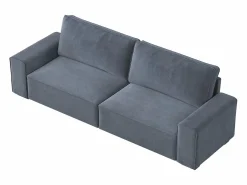 DripeX Sofá 3 plazas chenilla - con reposabrazos anchos - 220 x 83 x 88 cm Gris Sale