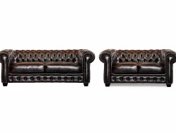 Sofá 3 plazas chesterfield 100% piel verde BRENTON^LINEA SOFA