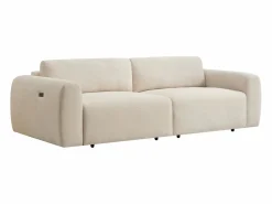 Vente-unique Sofá Relax|Sofá 4 plazas con asiento deslizante eléctrico de pana PASTARO
