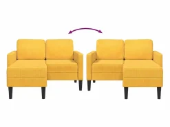 Sofá 2 plazas con chaise longue en forma L claro 125cm^vidaxl Outlet