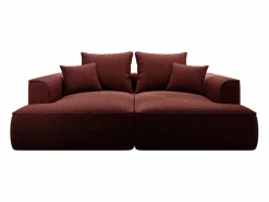 Vente-unique Colección Rouge Passion|Sofá 3 plazas confort asiento profundo en chenilla burdeos PINETA