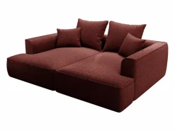 Vente-unique Colección Rouge Passion|Sofá 3 plazas confort asiento profundo en chenilla burdeos PINETA