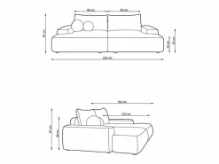 Sofá 3 plazas confort asiento profundo en tela jaspeada DAVISO^Vente-unique New