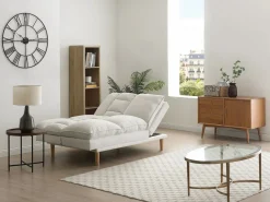Vente-unique Sofá 3 plazas convertible clic-clac en tela PALOBU Beige Outlet