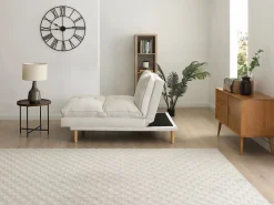 Vente-unique Sofá 3 plazas convertible clic-clac en tela PALOBU Beige Outlet