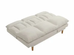 Vente-unique Sofá 3 plazas convertible clic-clac en tela PALOBU Beige Outlet