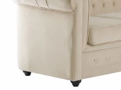 Vente-unique Sofás Chesterfield|Sofá 3 plazas convertible de terciopelo CHESTERFIELD