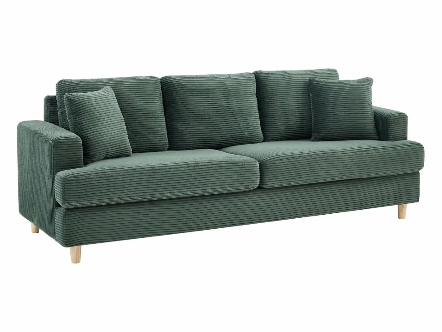 Vente-unique Sofá 3 plazas de pana color YOCABA Verde Sale