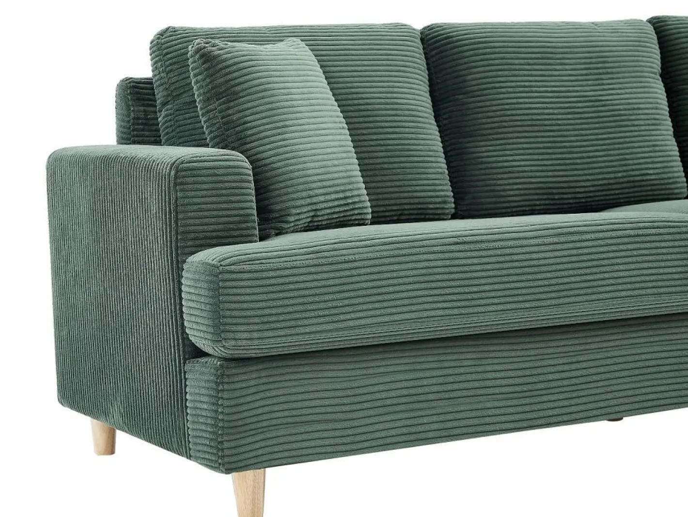 Vente-unique Sofá 3 plazas de pana color YOCABA Verde Sale