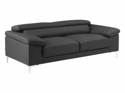 Sofá 3 plazas de piel de becerro en color negro SOLANGE^LINEA SOFA Sale