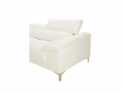 Vente-unique Sofá 3+2 plazas de piel de becerro en color SOLANGE Blanco Clearance