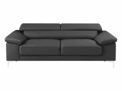 LINEA SOFA Conjunto Sofás|Sofá 3+2 plazas de piel de becerro en color negro SOLANGE