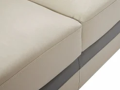 Vente-unique Sofá 2 plazas de piel de becerro antracita gris FRANCESCA Topo Best
