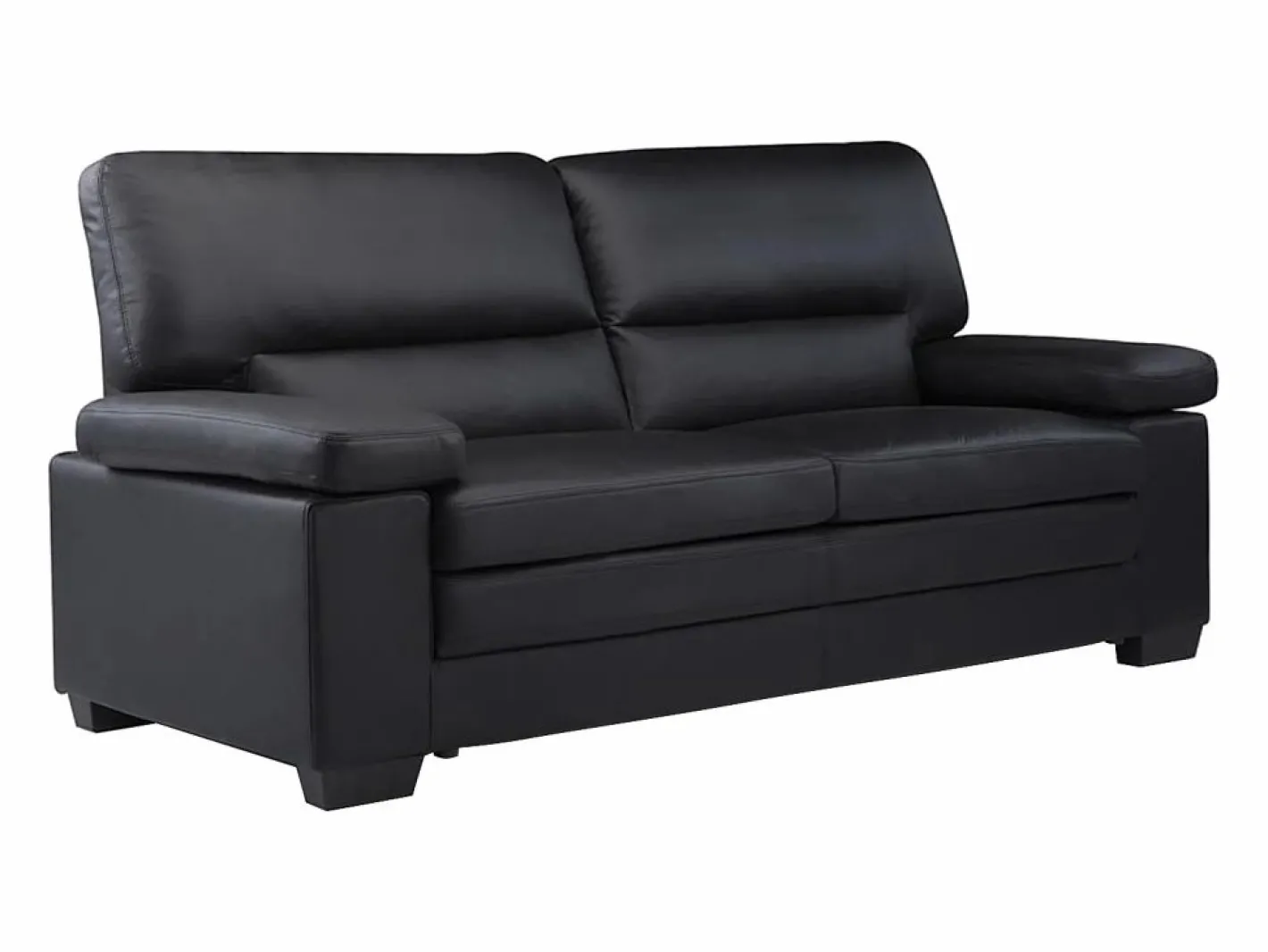 LINEA SOFA Sofá 3+2 plazas de piel de búfalo color MIMAS Negro New