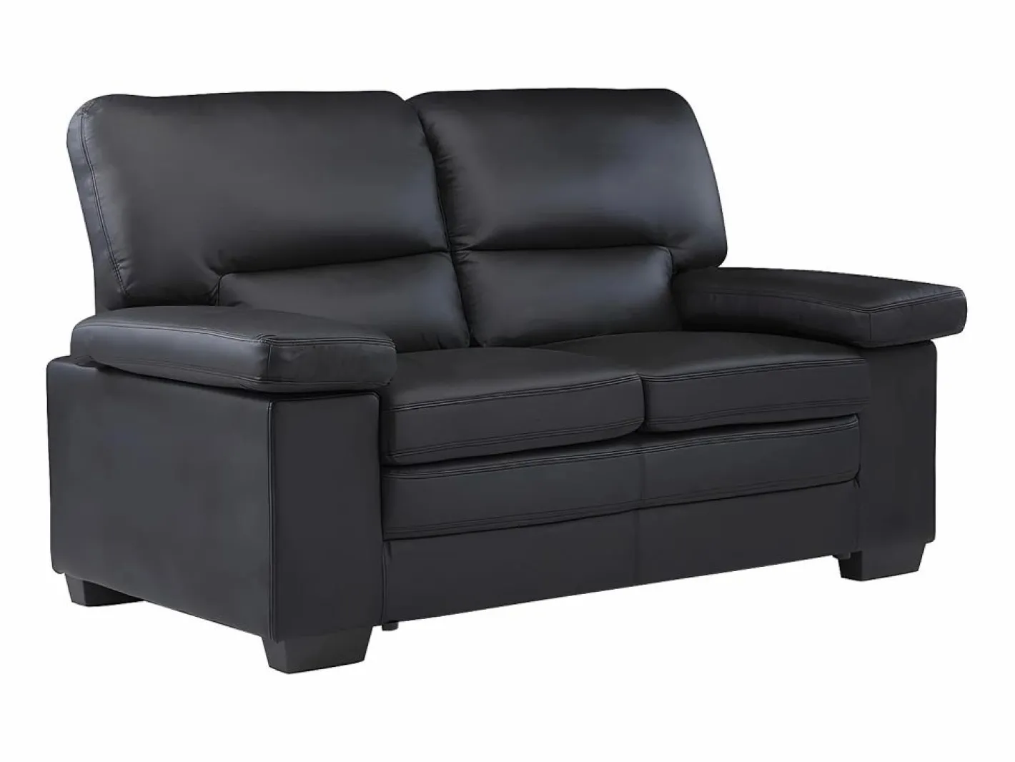 LINEA SOFA Sofá 3+2 plazas de piel de búfalo color MIMAS Negro New