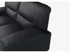LINEA SOFA Sofá 3+2 plazas de piel de búfalo color MIMAS Negro New