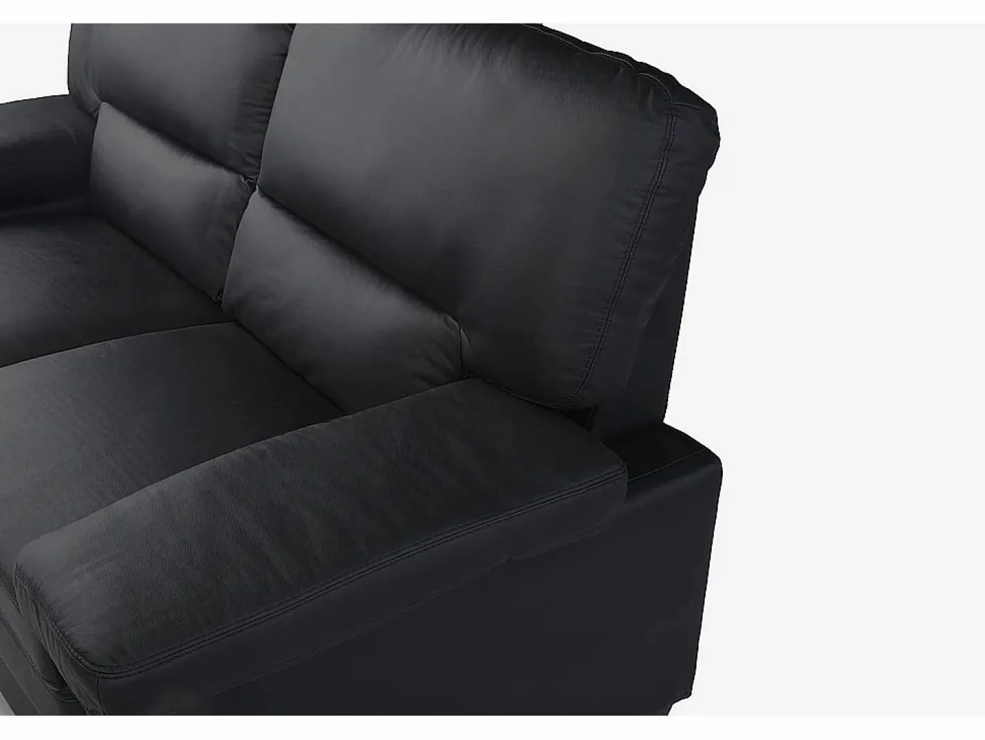LINEA SOFA Sofá 3+2 plazas de piel de búfalo color MIMAS Negro New
