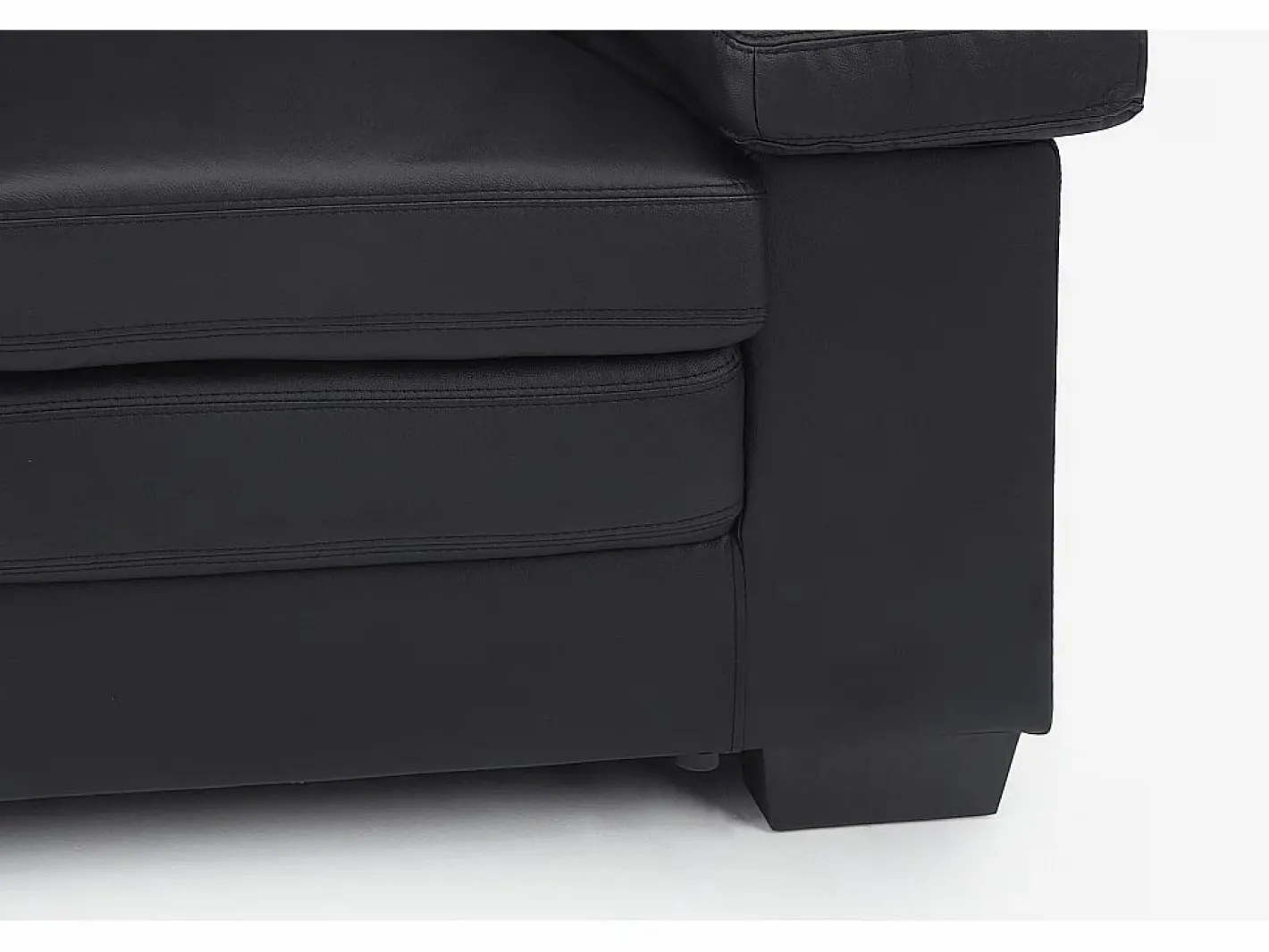 LINEA SOFA Sofá 3+2 plazas de piel de búfalo color MIMAS Negro New