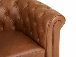 Sofá 2 plazas de piel de vaca color CHESTERFIELD^Vente-unique Hot