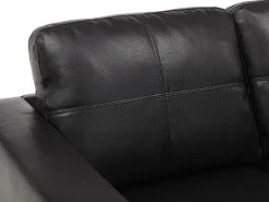 Vente-unique Sofá 3 plazas de piel sintética color ACKLEY Negro Online
