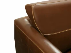 Sofá 3 plazas de piel vuelta color marrón ALEGAN^Vente-unique
