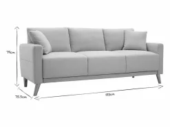 Miliboo Sofá 3-4 plazas de tejido oscuro y madera oscura MUNIK Azul New