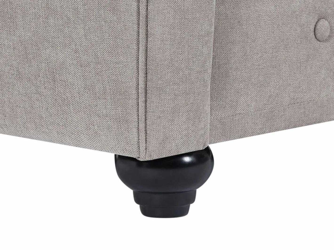 Vente-unique Sofá 3 plazas de tela color CHESTERFIELD Gris Discount