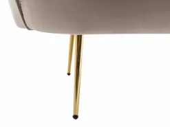 Vente-unique Sofá 2 plazas de terciopelo color con forma de concha DANDELION Topo Online