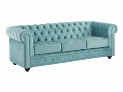 Sofá 3 plazas de terciopelo color azul pastel CHESTERFIELD^Vente-unique Sale