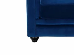 Vente-unique Sofá 3 plazas de terciopelo color azul noche CHESTERFIELD Azul elu00e9ctrico