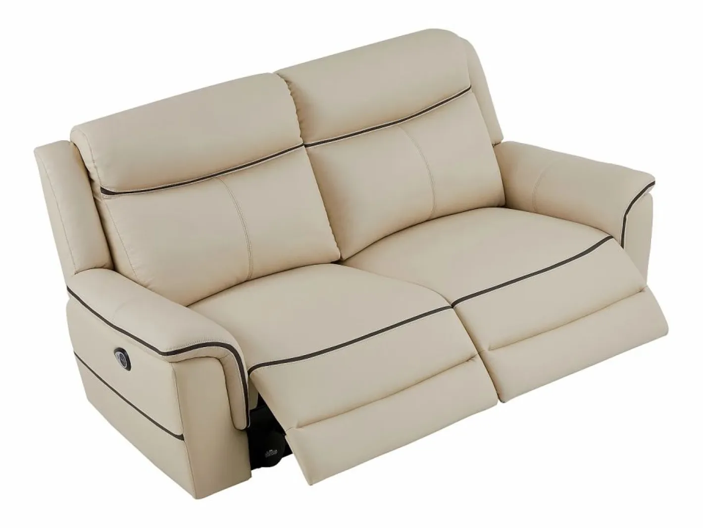 Vente-unique Sofá Relax|Sofá 3 plazas eléctrico de cuero ADELIO